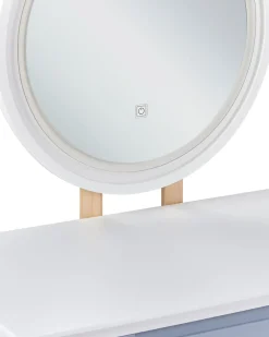 Toeletta con specchio e sgabello JOSSELIN LED Bianco