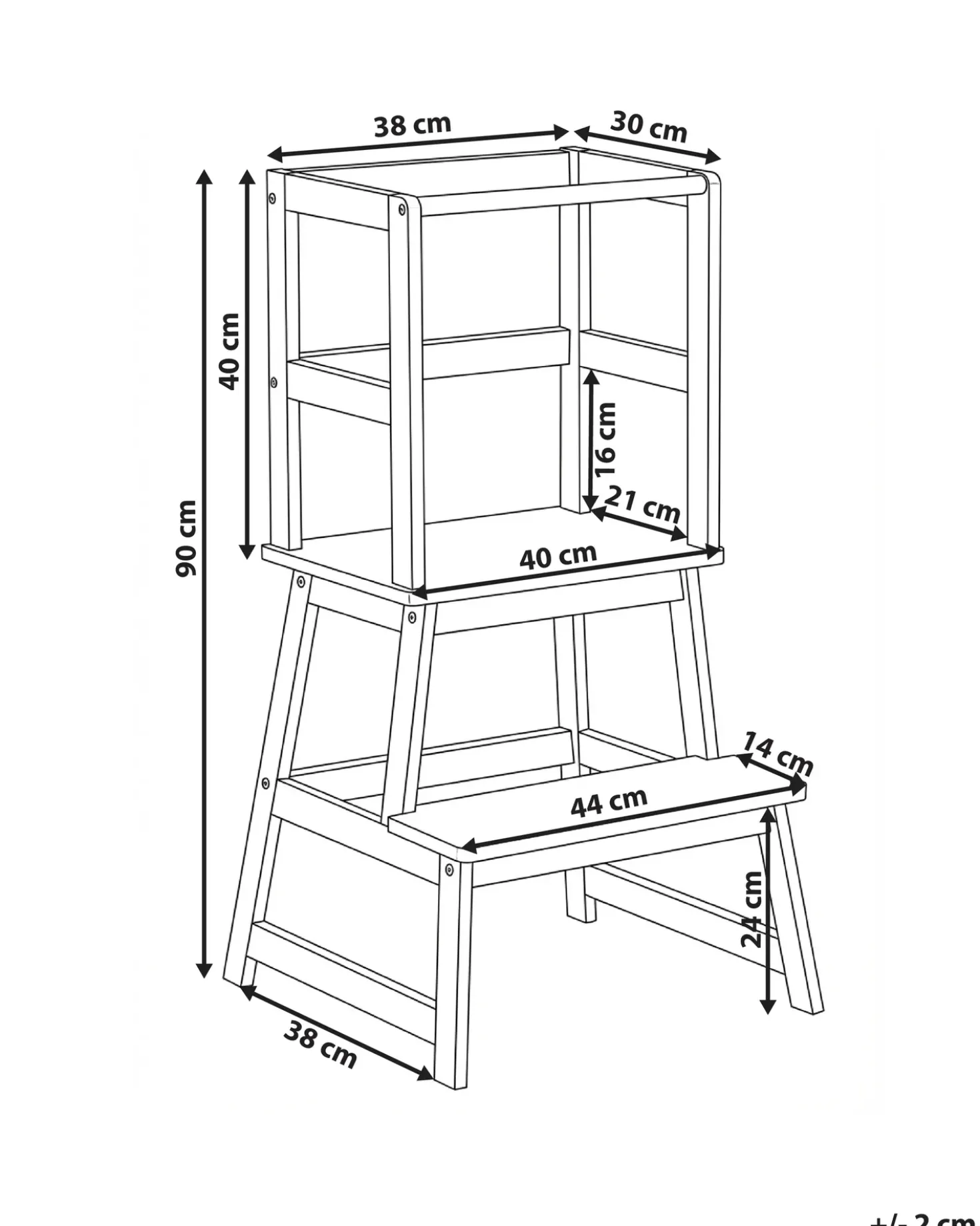 Torre Montessori BREMER Legno di pino Marrone chiaro