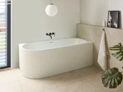 Vasca da bagno angolare GOCTA Lato Sinistro 170 x 77 cm Bianco