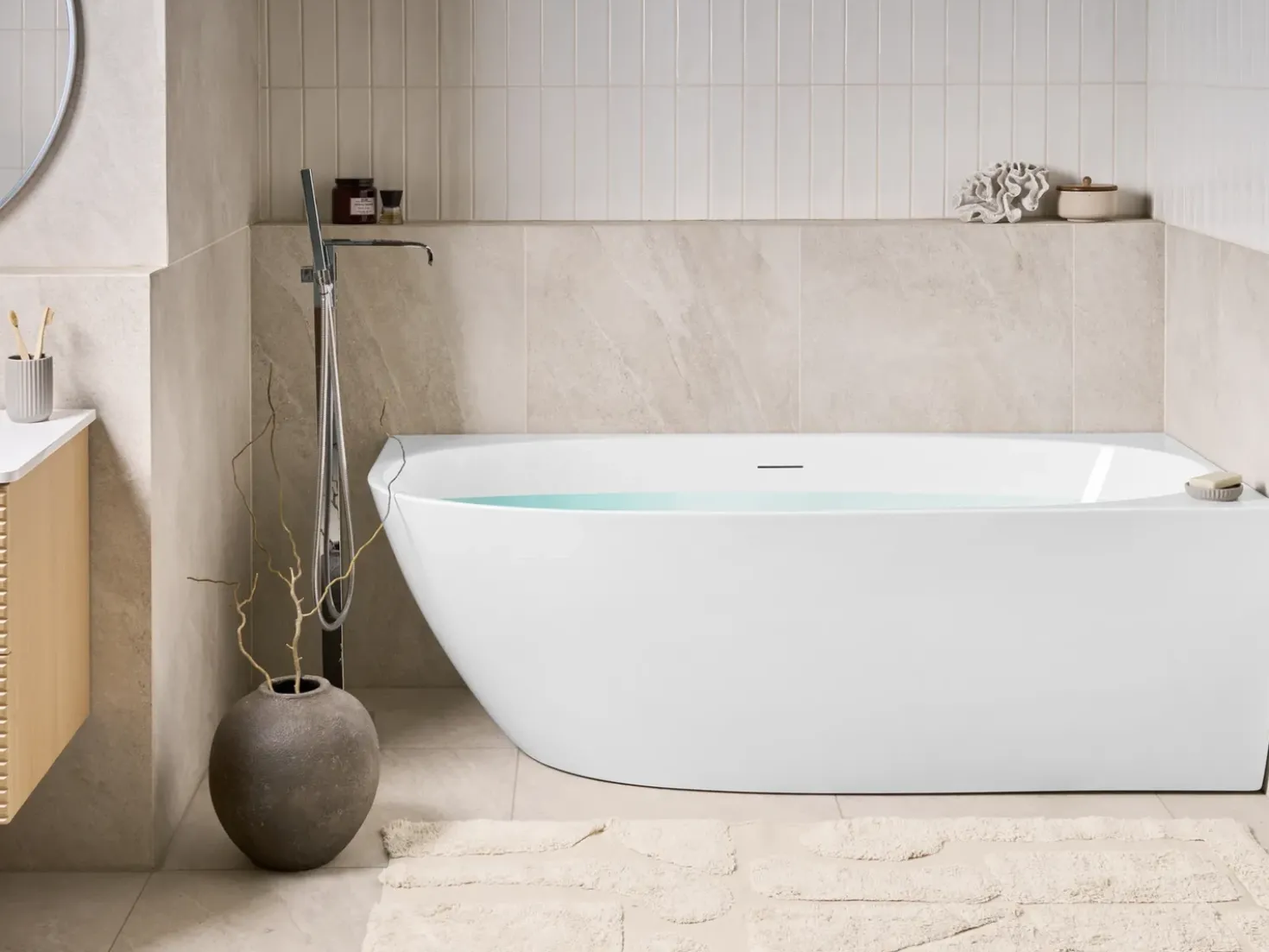 Vasca da bagno angolare PARNAIBA Lato Sinistro 170 x 80 cm Bianco