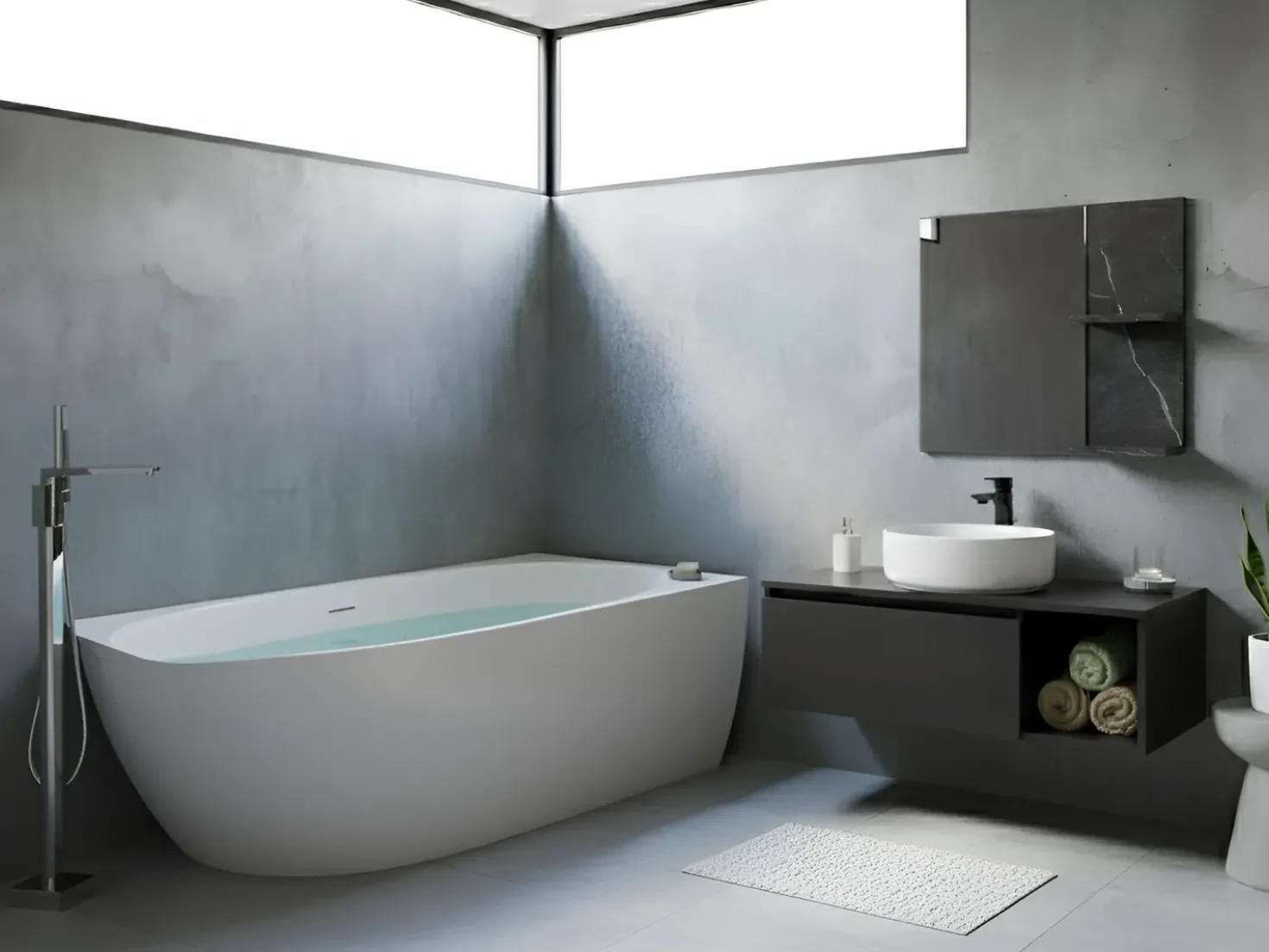 Vasca da bagno angolare PARNAIBA Lato Sinistro 170 x 80 cm Bianco