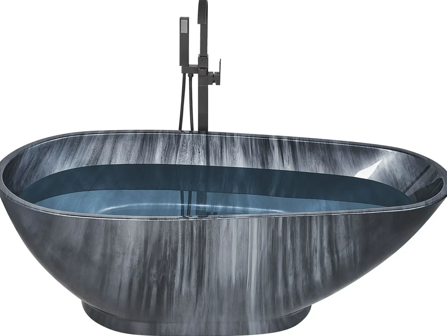 Vasca da bagno freestanding RIOJA 170 x 80 cm Marmo nero