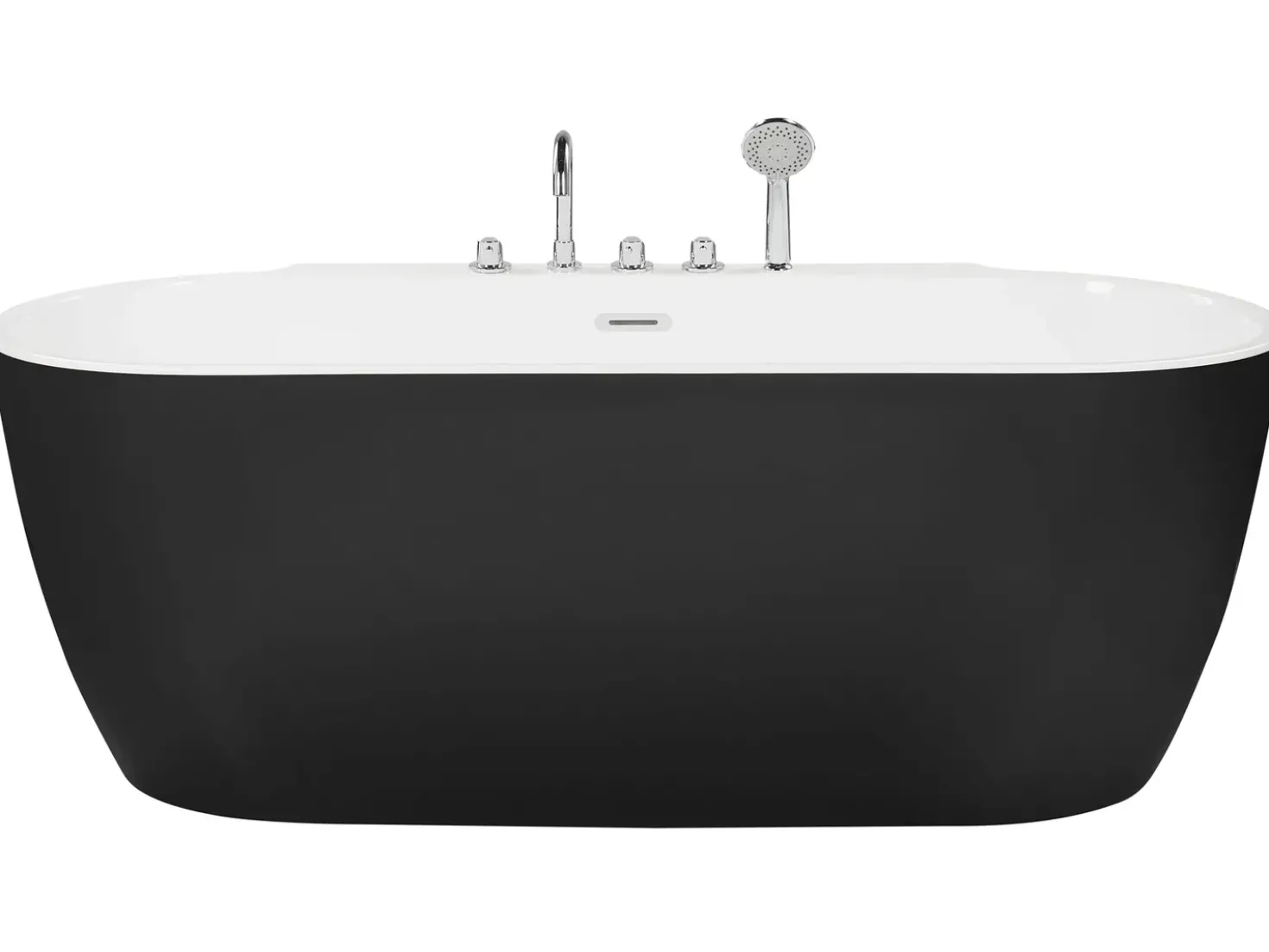 Vasca da bagno freestanding ROTSO 170 x 80 cm Nero/Bianco