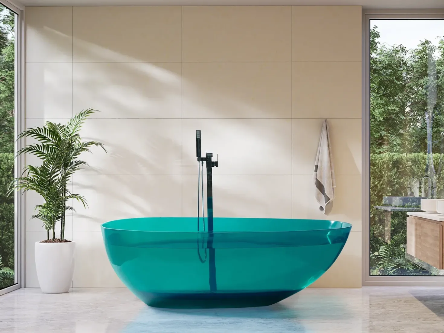 Vasca da bagno freestanding BLANCARENA 170 x 78 cm Foglia di tè