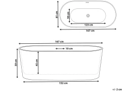 Vasca da bagno freestanding RESTINGA 167 x 81 cm Bianco