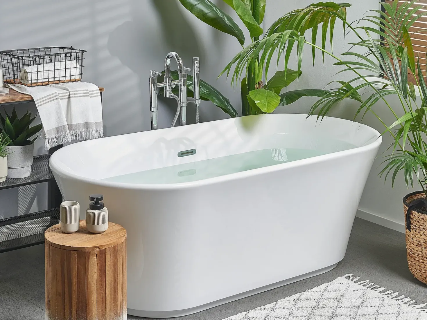 Vasca da bagno freestanding OVALLE 170 x 80 cm Bianco