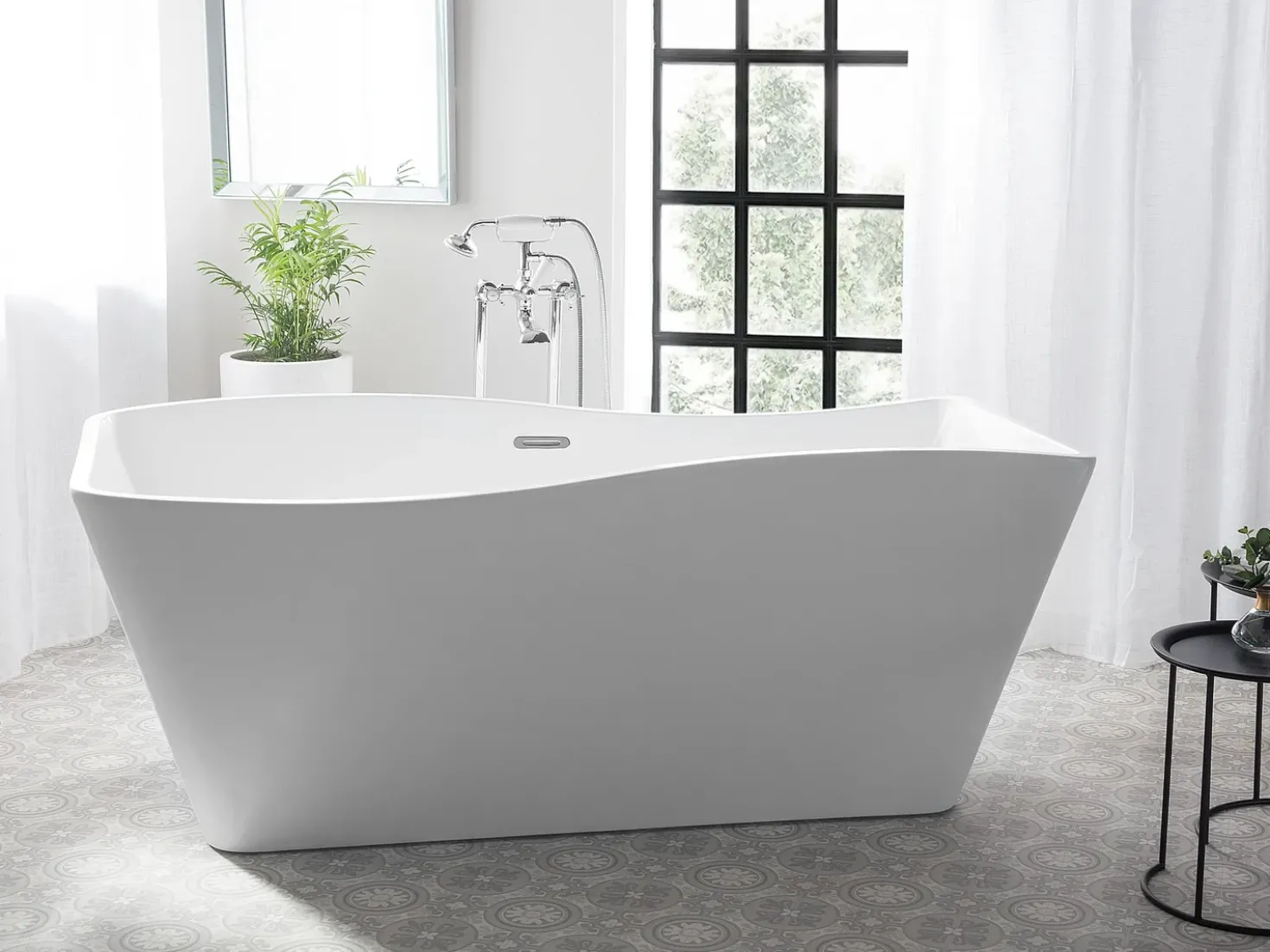 Vasca da bagno freestanding MARAVILLA 170 x 78 cm Bianco