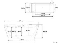 Vasca da bagno freestanding MARAVILLA 170 x 78 cm Bianco
