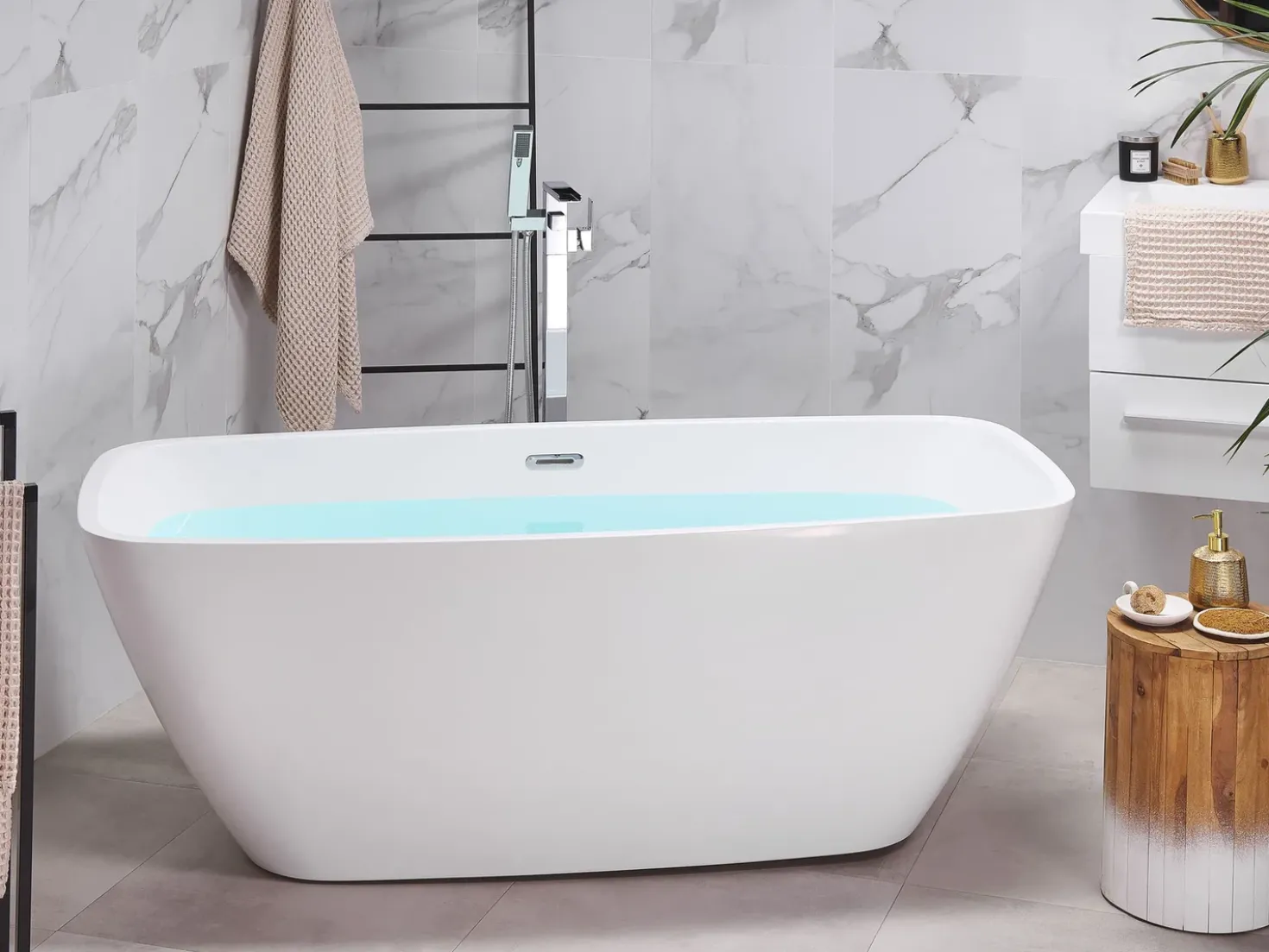 Vasca da bagno freestanding MINGO 170 x 78 cm Bianco