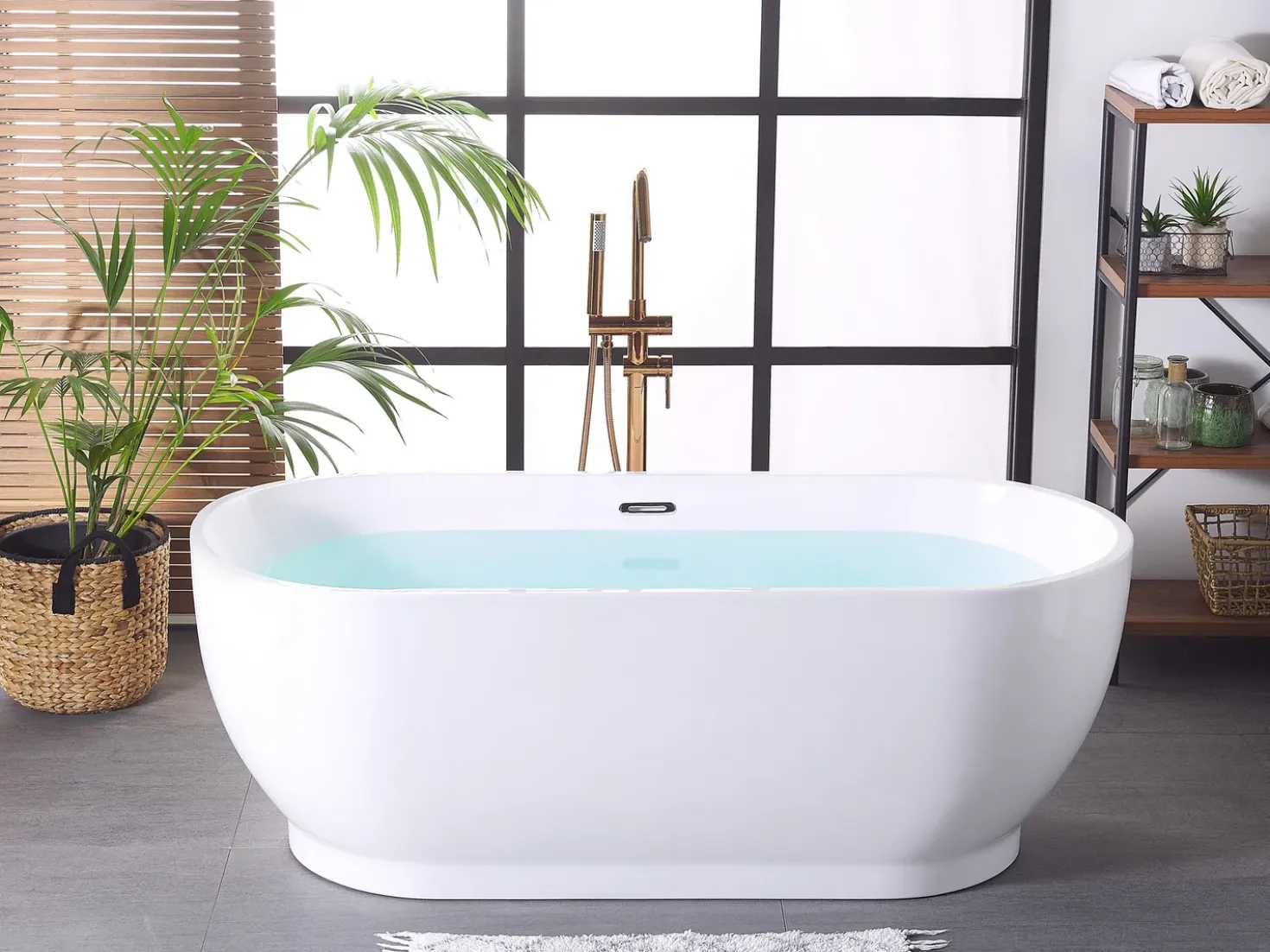 Vasca da bagno freestanding LEVERA 170 x 78 cm Bianco