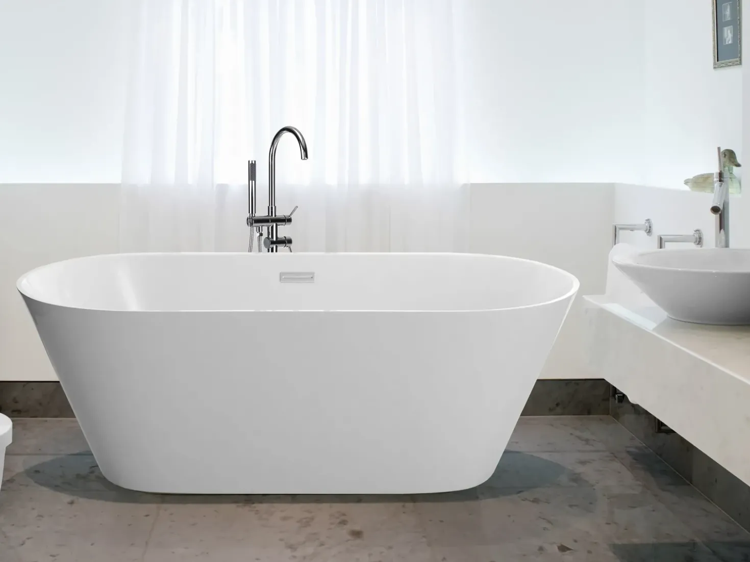 Vasca da bagno freestanding HAVANA 150 x 75 cm Bianco