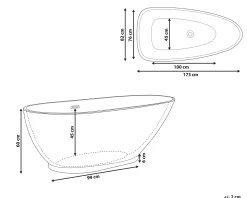 Vasca da bagno freestanding GUIANA 173 x 82 cm Nero/Bianco