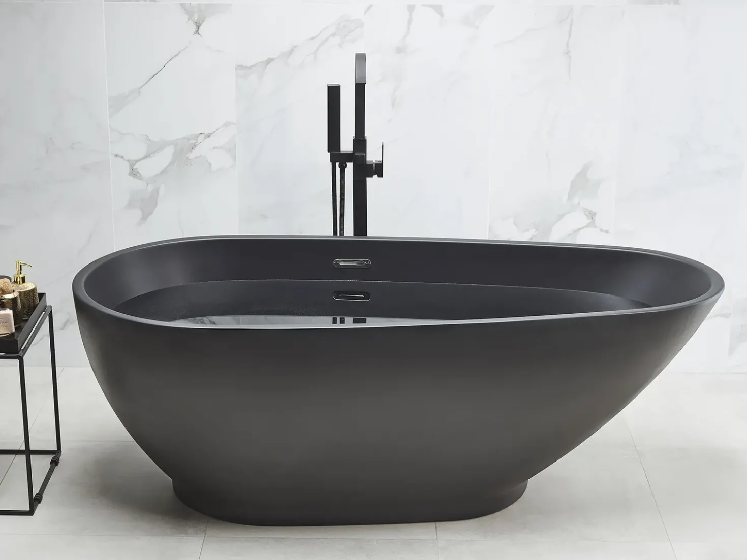Vasca da bagno freestanding GUIANA 173 x 82 cm Nero