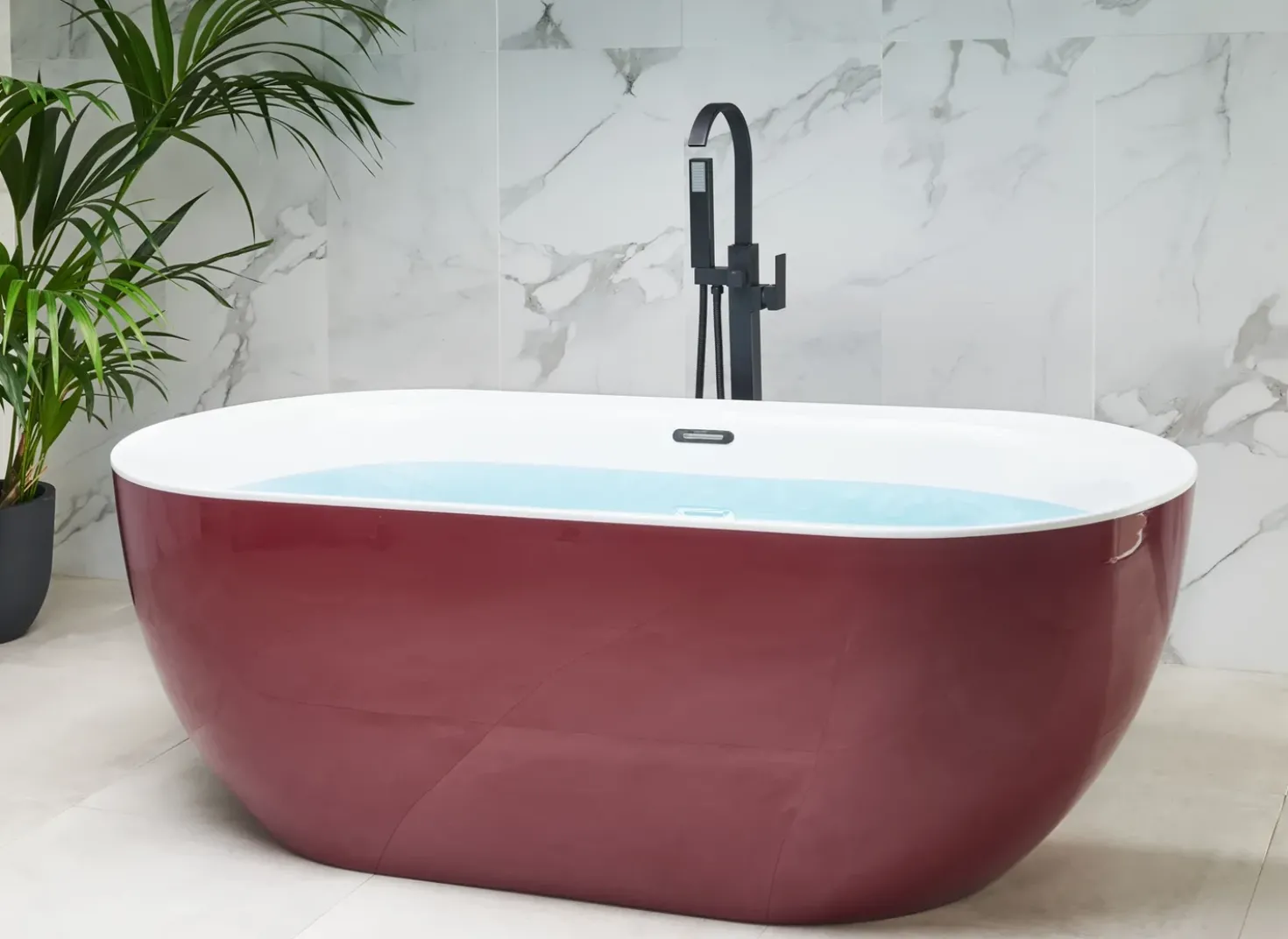 Vasca da bagno freestanding CARRERA 170 x 80 cm Bordeaux