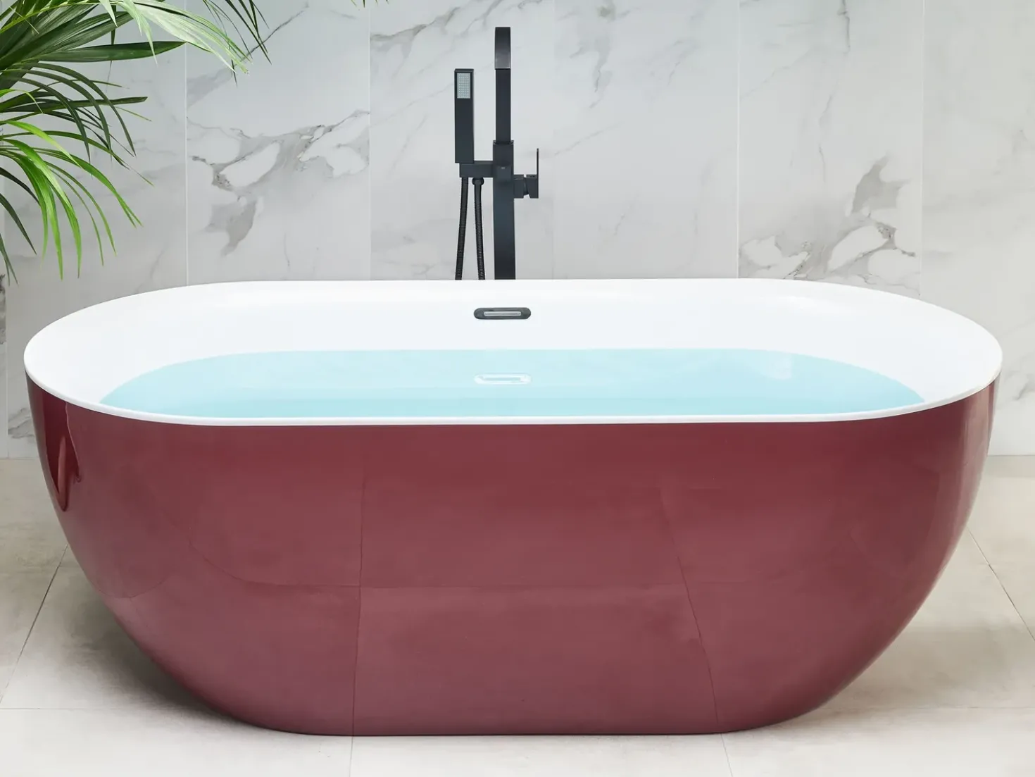 Vasca da bagno freestanding CARRERA 170 x 80 cm Bordeaux