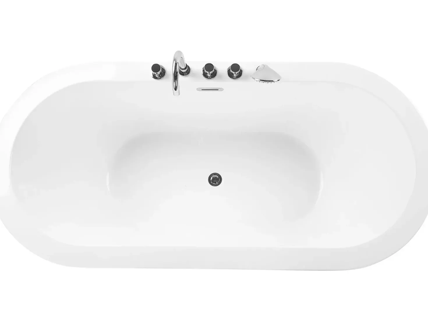 Vasca da bagno freestanding EMPRESA con accessori 170 x 80 cm Bianco