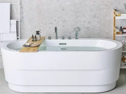 Vasca da bagno freestanding EMPRESA con accessori 170 x 80 cm Bianco