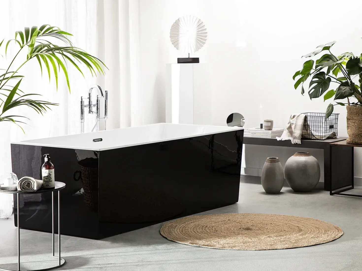 Vasca da bagno freestanding RIOS 170 x 80 cm Nero