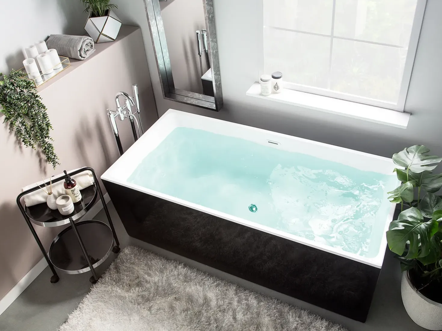Vasca da bagno freestanding RIOS 170 x 80 cm Nero