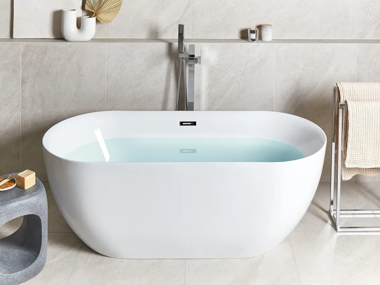 Vasca da bagno freestanding CARRERA 170 x 80 cm Bianco