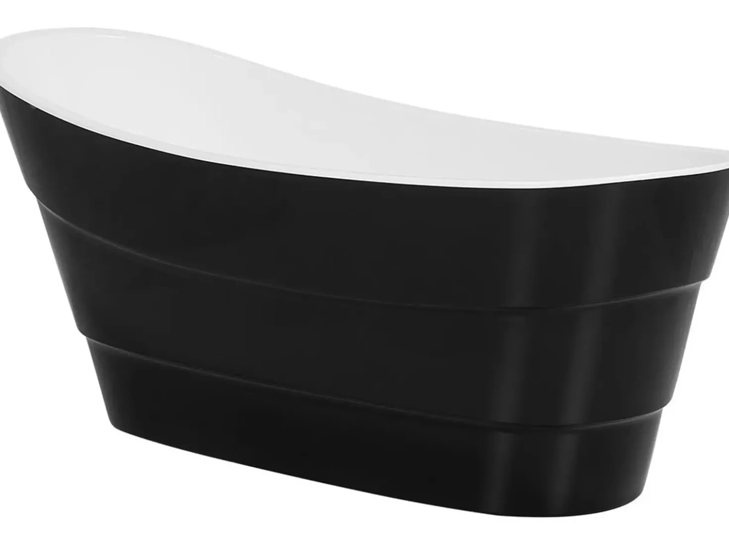 Vasca da bagno freestanding BUENAVISTA 170 x 73 cm Nero