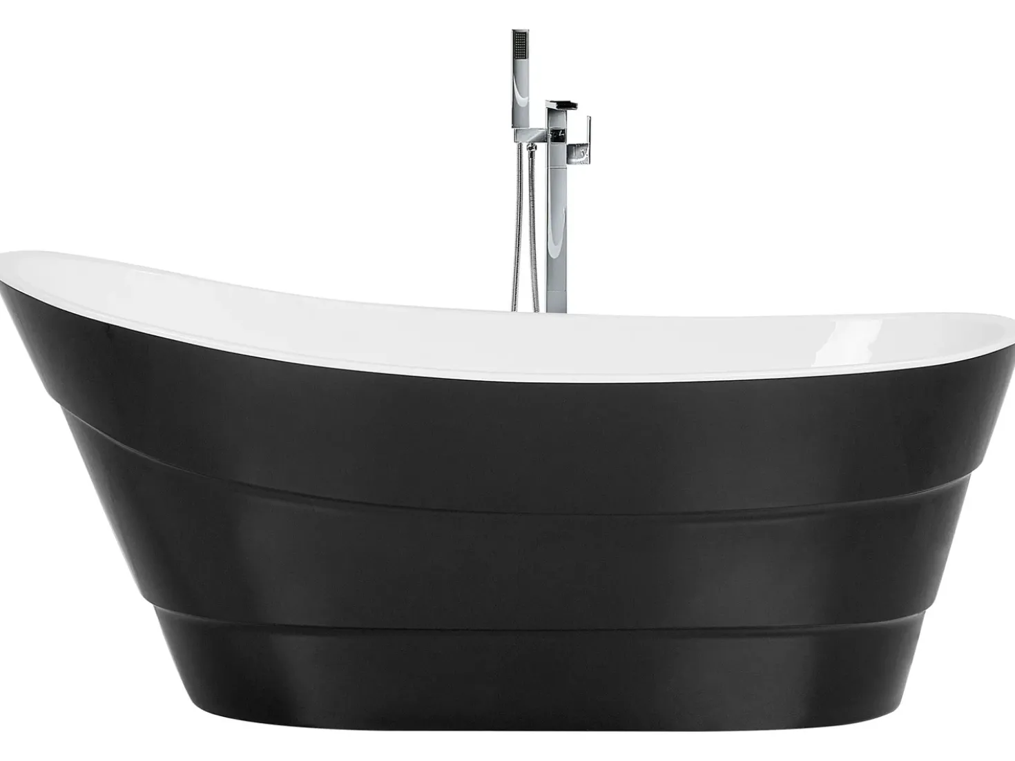 Vasca da bagno freestanding BUENAVISTA 170 x 73 cm Nero
