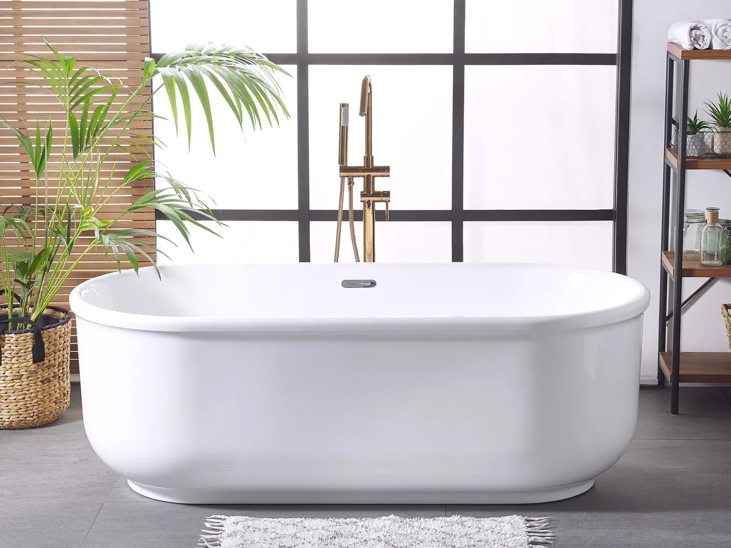 Vasca da bagno freestanding PINEL 170 x 80 cm Bianco
