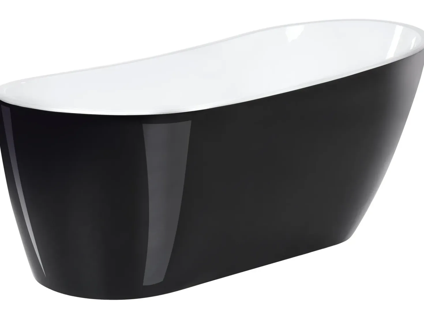 Vasca da bagno freestanding SOLARTE 170 x 78 cm Nero/Bianco
