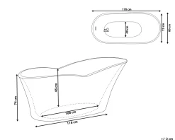Vasca da bagno freestanding DULCINA 170 x 80 cm Bianco
