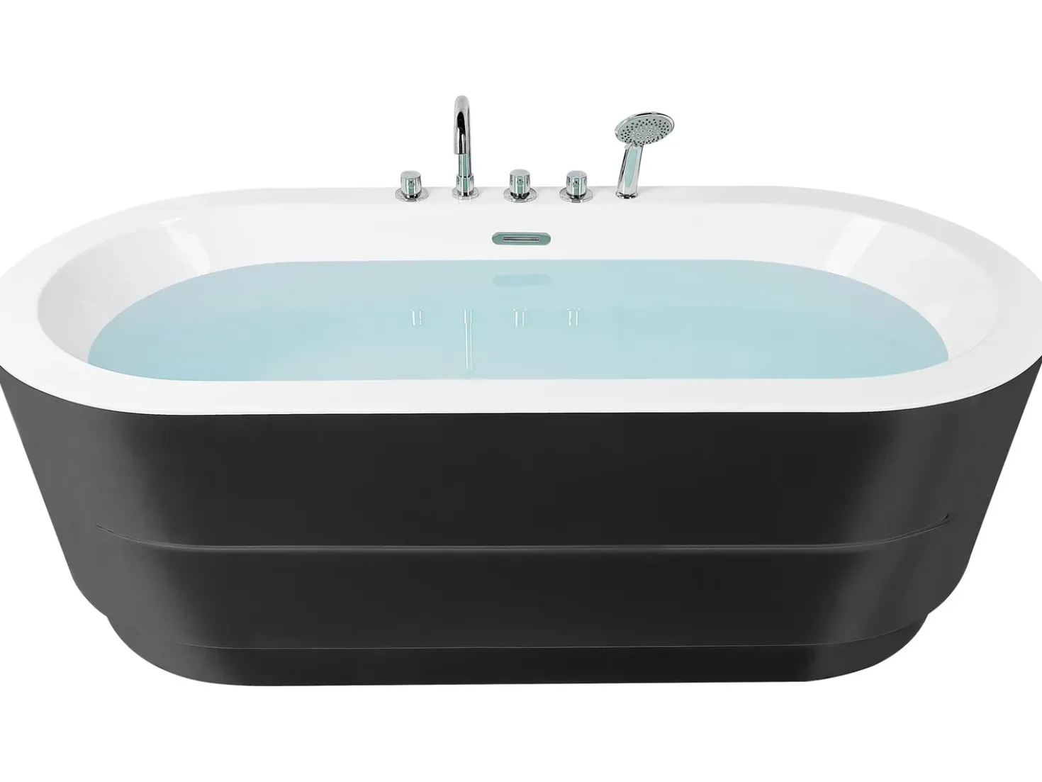 Vasca da bagno freestanding EMPRESA con accessori 170 x 80 cm Nero