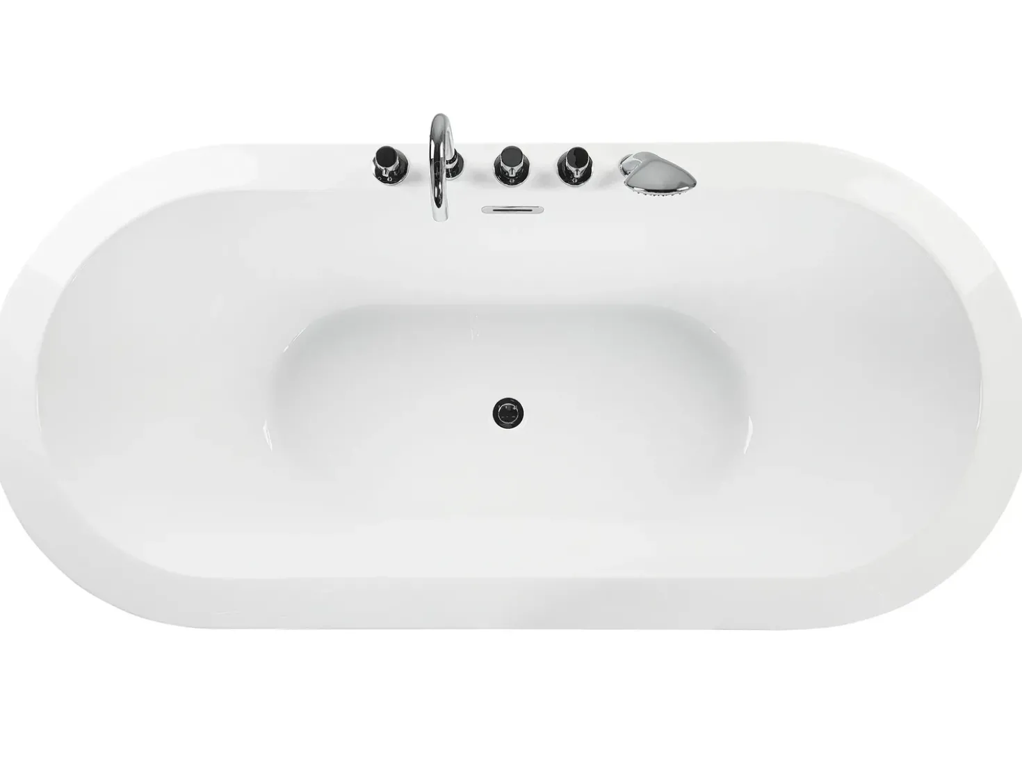 Vasca da bagno freestanding EMPRESA con accessori 170 x 80 cm Nero