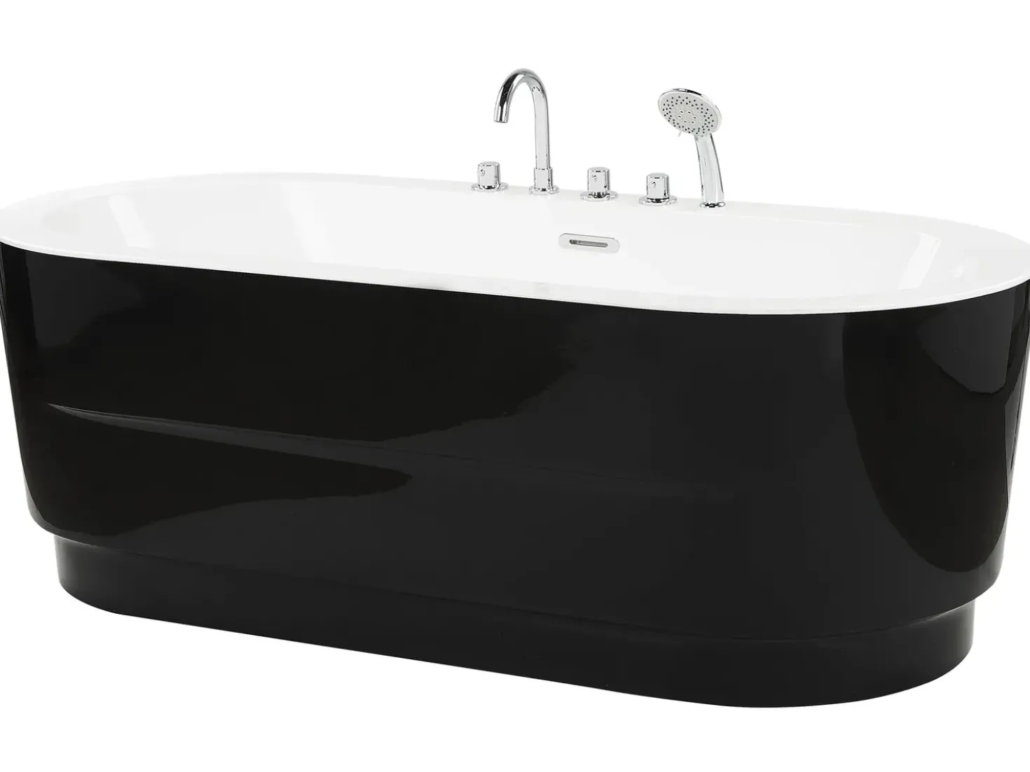 Vasca da bagno freestanding EMPRESA con accessori 170 x 80 cm Nero