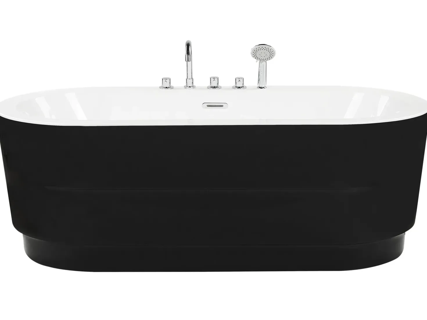 Vasca da bagno freestanding EMPRESA con accessori 170 x 80 cm Nero