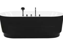 Vasca da bagno freestanding EMPRESA con accessori 170 x 80 cm Nero