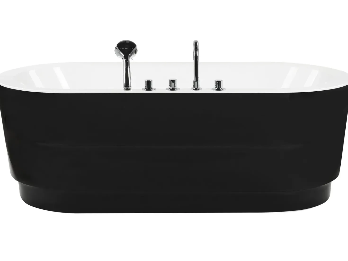 Vasca da bagno freestanding EMPRESA con accessori 170 x 80 cm Nero