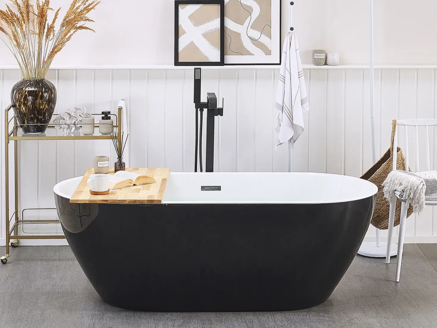 Vasca da bagno freestanding NEVIS 150 x 75 cm Nero