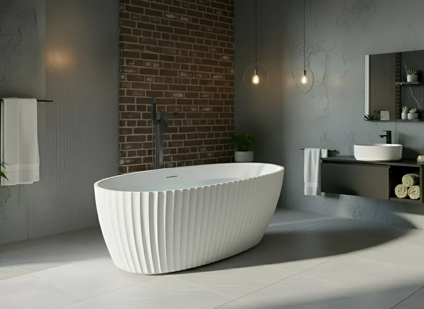 Vasca da bagno freestanding TEFE 170 x 78 cm Bianco