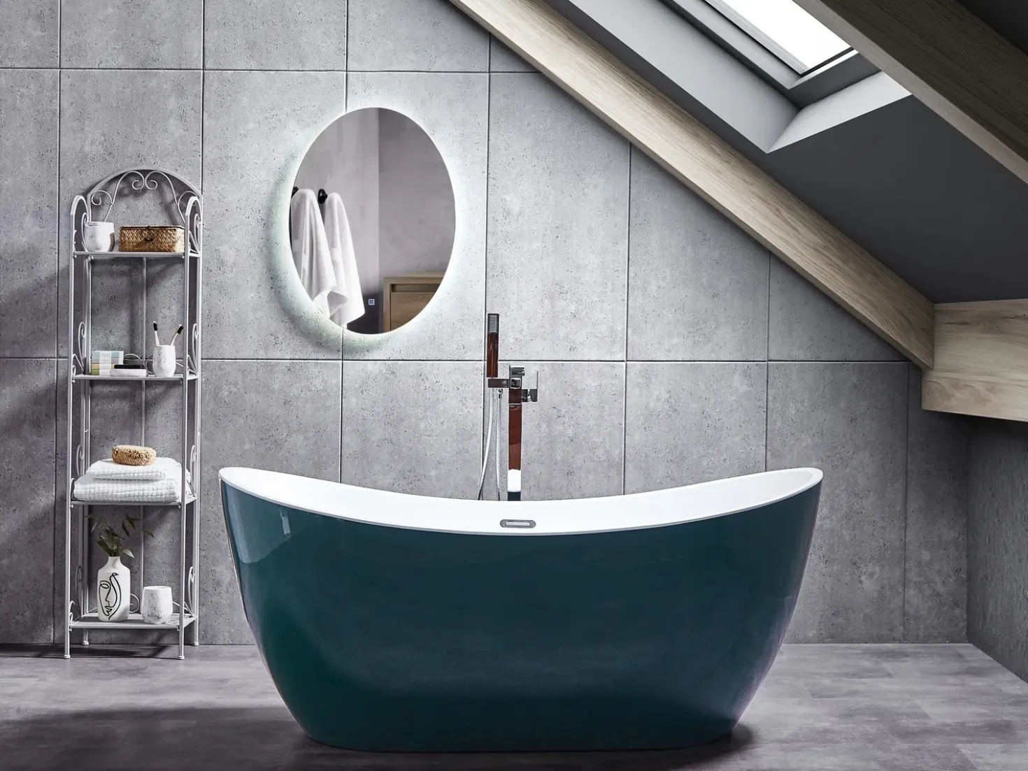 Vasca da bagno freestanding ANTIGUA 170 x 77 cm Foglia di tè