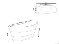 Vasca da bagno freestanding BUENAVISTA 170 x 73 cm Bianco