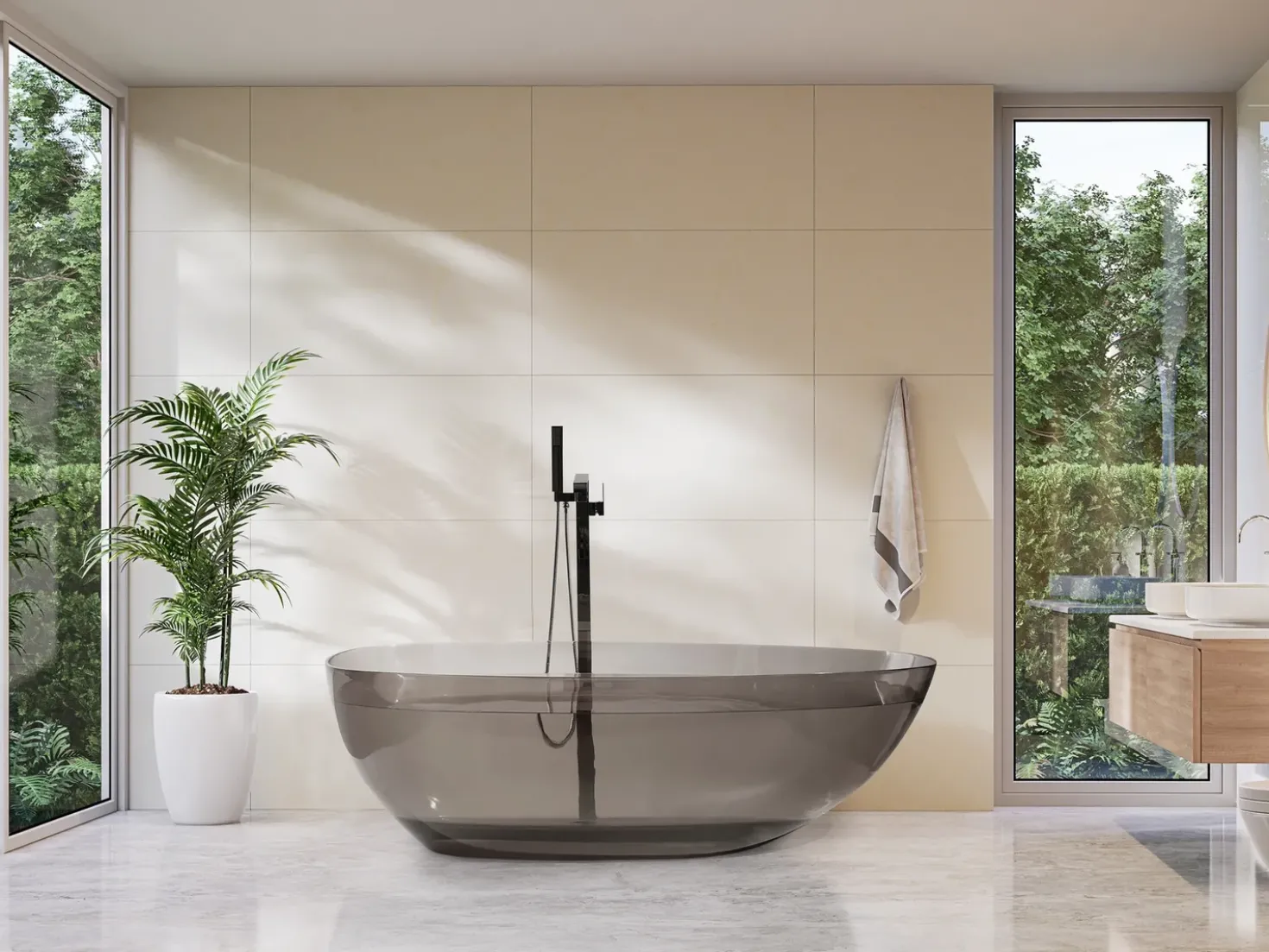 Vasca da bagno freestanding BLANCARENA 170 x 78 cm Nero