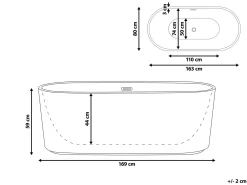 Vasca da bagno freestanding GOCTA 169 x 80 cm Nero