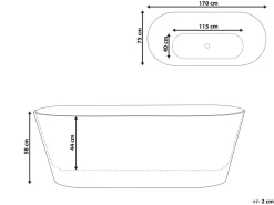 Vasca da bagno freestanding ATCAMA 170 x 75 cm Bianco