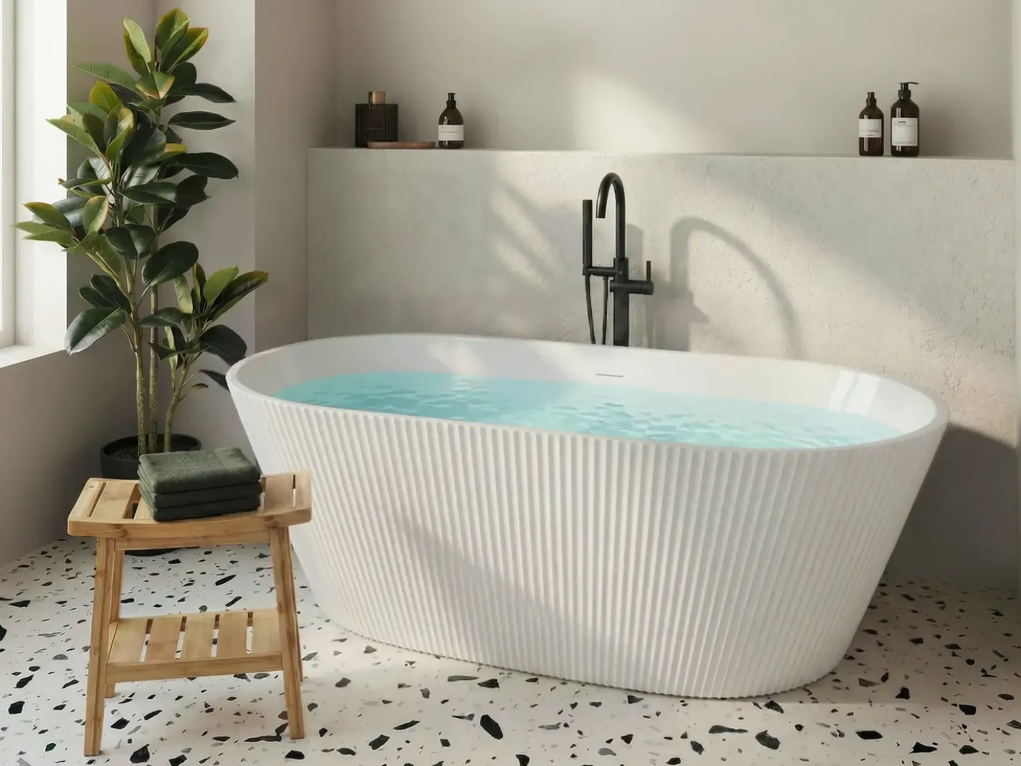 Vasca da bagno freestanding POTOSI 169 x 77 cm Bianco