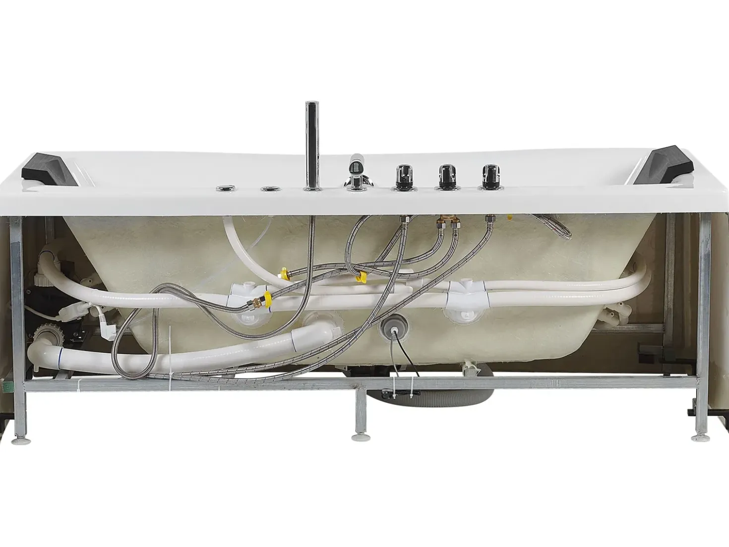 Vasca idromassaggio angolare con LED MOOR 173 x 81 cm Bianco