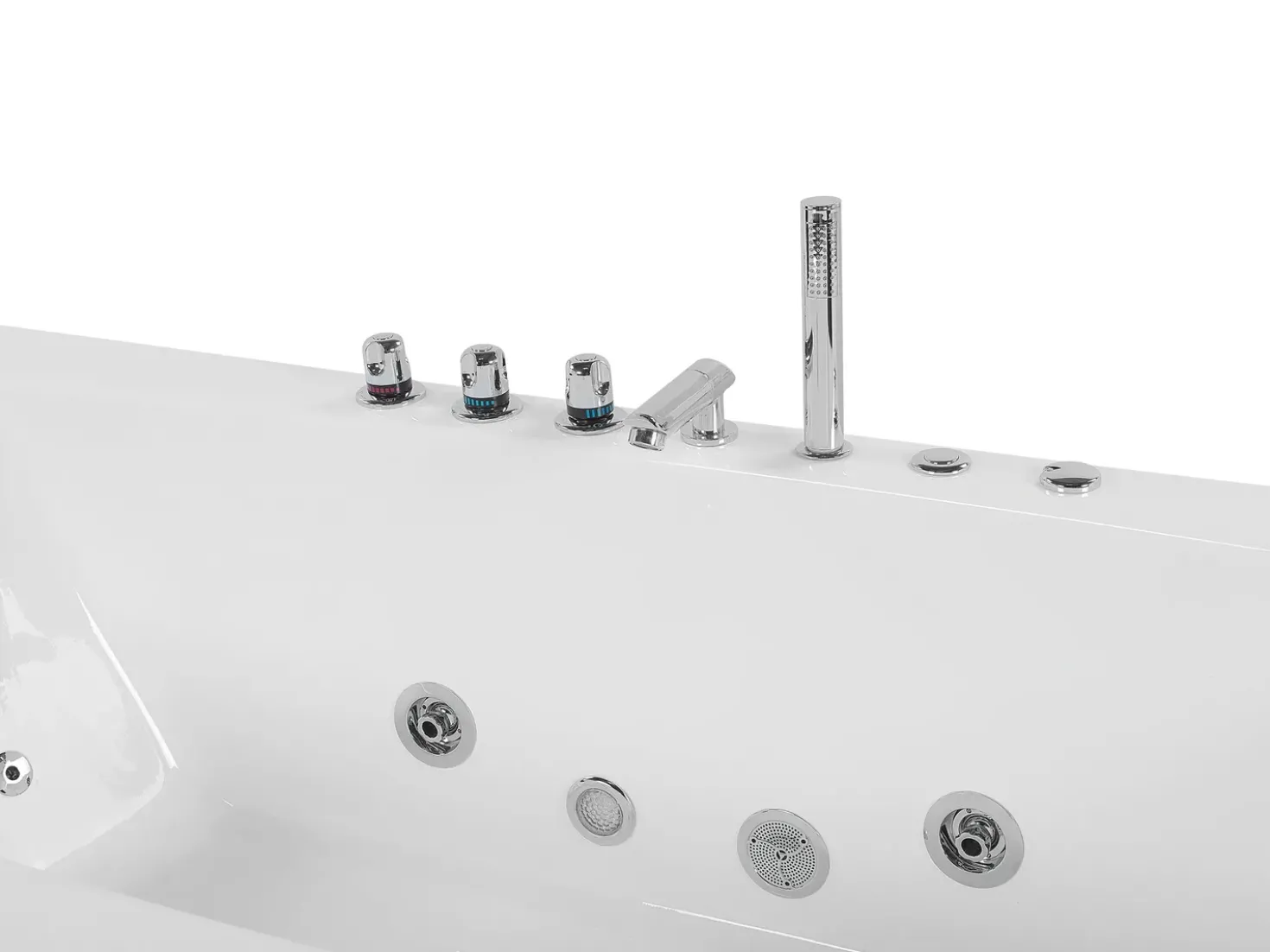 Vasca idromassaggio angolare con LED MOOR 173 x 81 cm Bianco