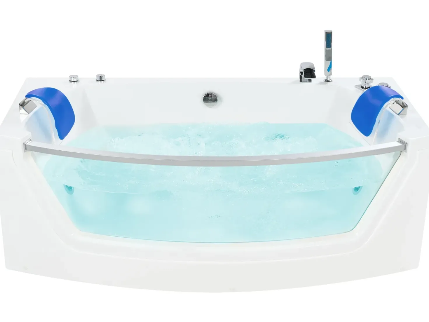 Vasca idromassaggio angolare con LED FUERTE 175 x 85 cm Bianco