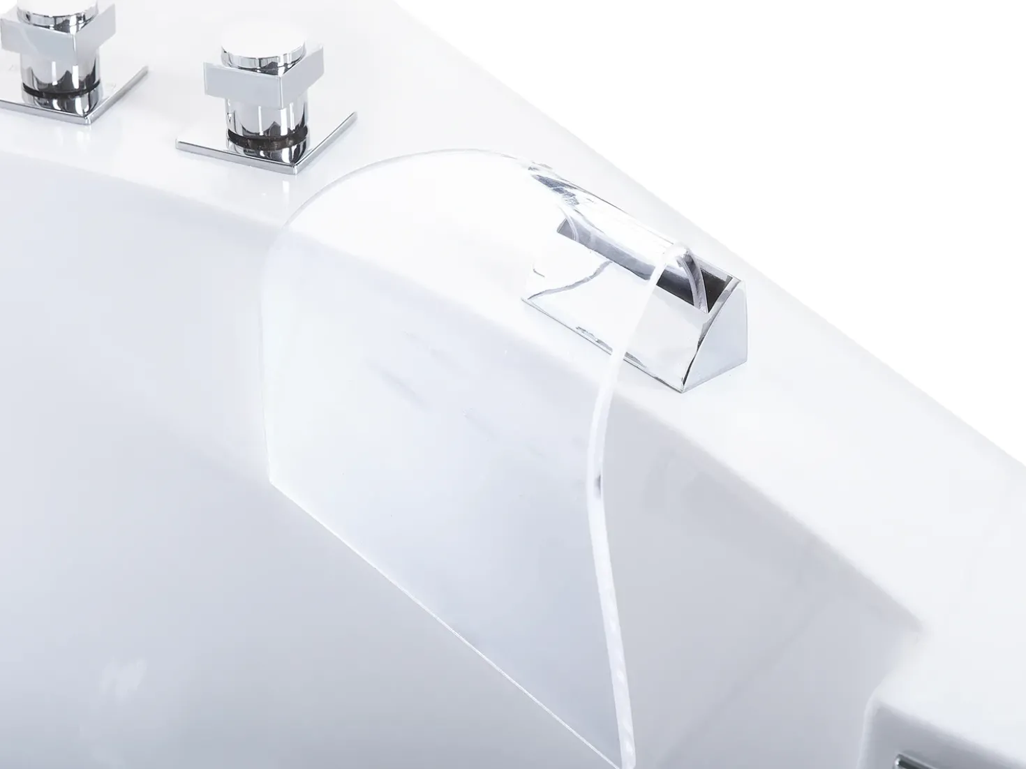 Vasca idromassaggio angolare con LED FUERTE 175 x 85 cm Bianco