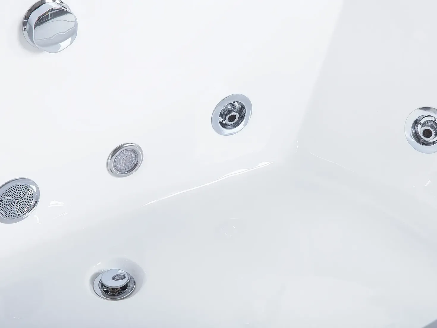Vasca idromassaggio angolare con LED FUERTE 175 x 85 cm Bianco
