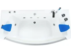 Vasca idromassaggio angolare con LED FUERTE 175 x 85 cm Bianco