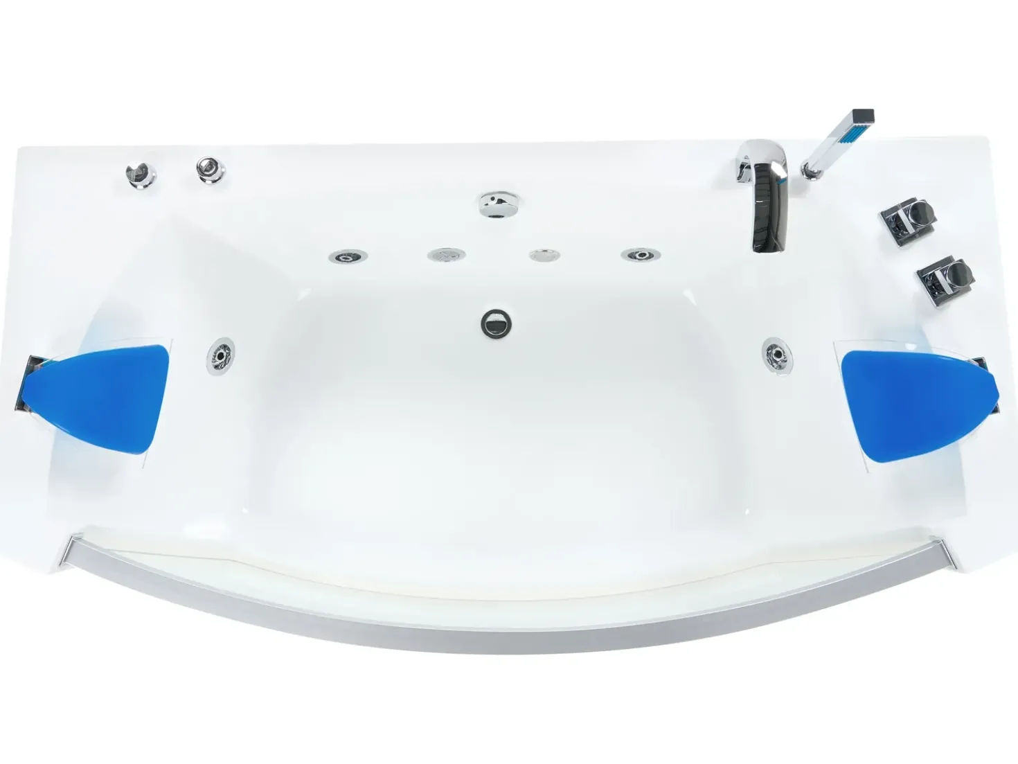 Vasca idromassaggio angolare con LED FUERTE 175 x 85 cm Bianco